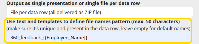 360 feedback PowerPoint generation using Excel data - file naming convention