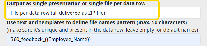 360 feedback PowerPoint generation using Excel data - separate files per data row feature