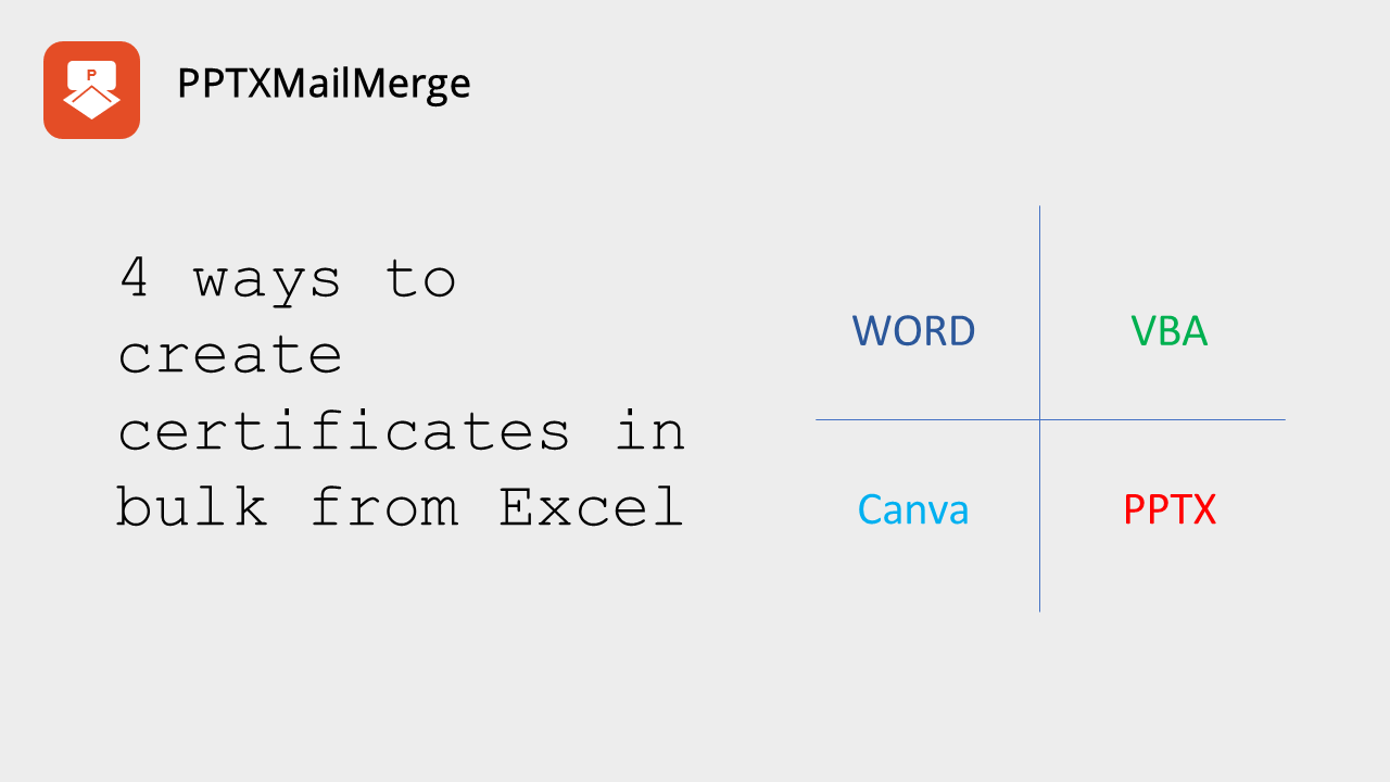 4 ways to create certificates in bulk from Excel