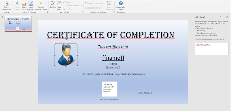 How to merge JSON data into PowerPoint presentation?